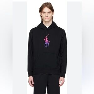 Polo Ralph Lauren Pony ombré Hoodie sz small black and pink